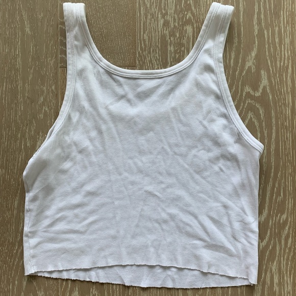 Sunday Best Carey Cropped Tank, Size S, White - Picture 3 of 3